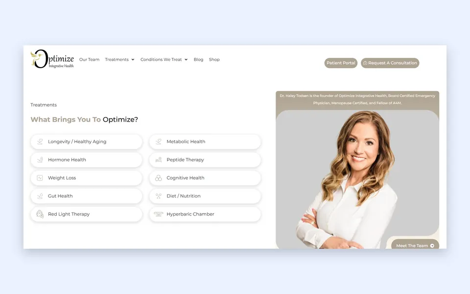 Website we built for a functional medicine practice