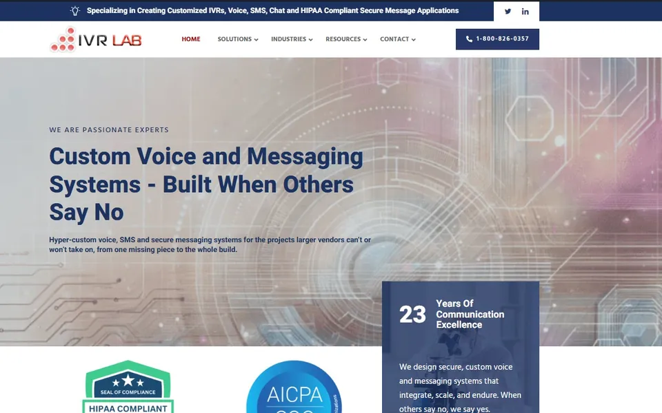 Website we built for a healthcare communications technology company