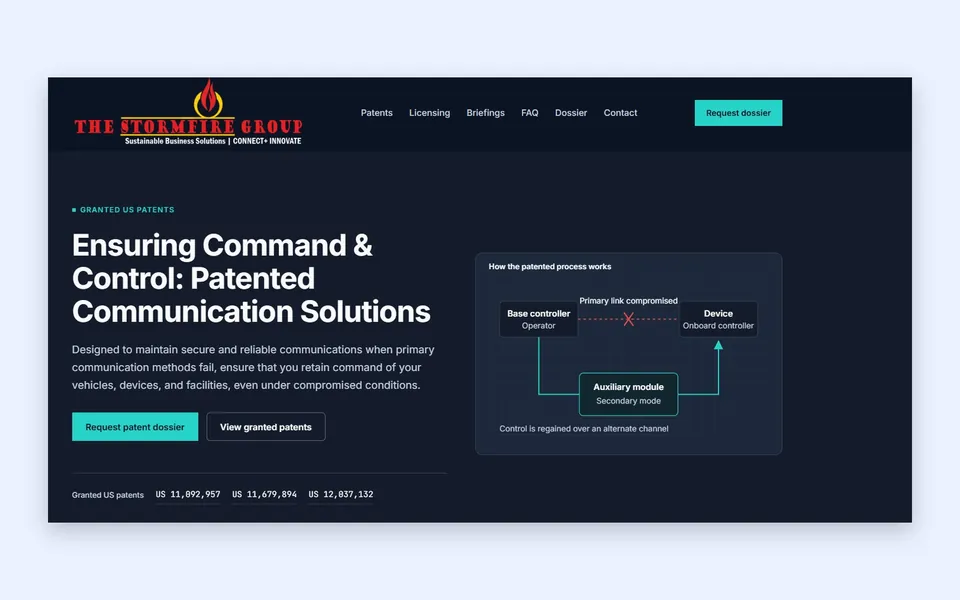 Website we built for a patent licensing company