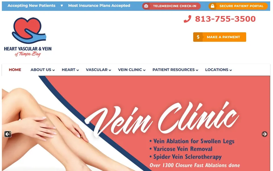 Website we built for a vein and vascular clinic