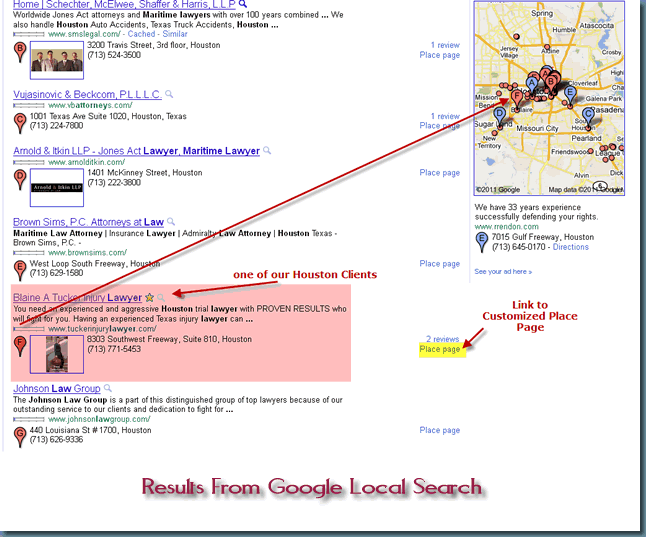 Google Local Search Example